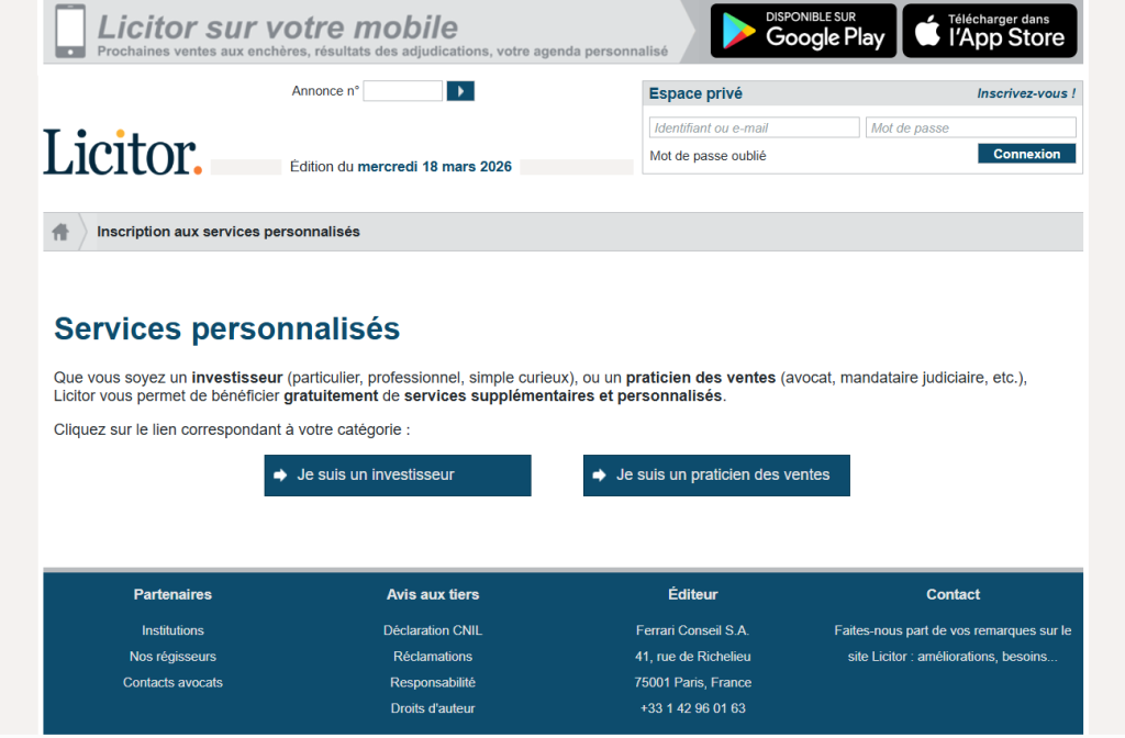 Licitor enchères immobilières